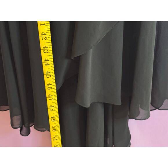 Vintage Alex Evenings Black Beaded Slip Y2K 90’s Dress Sz 8 Asymmetrical - Picture 12 of 15